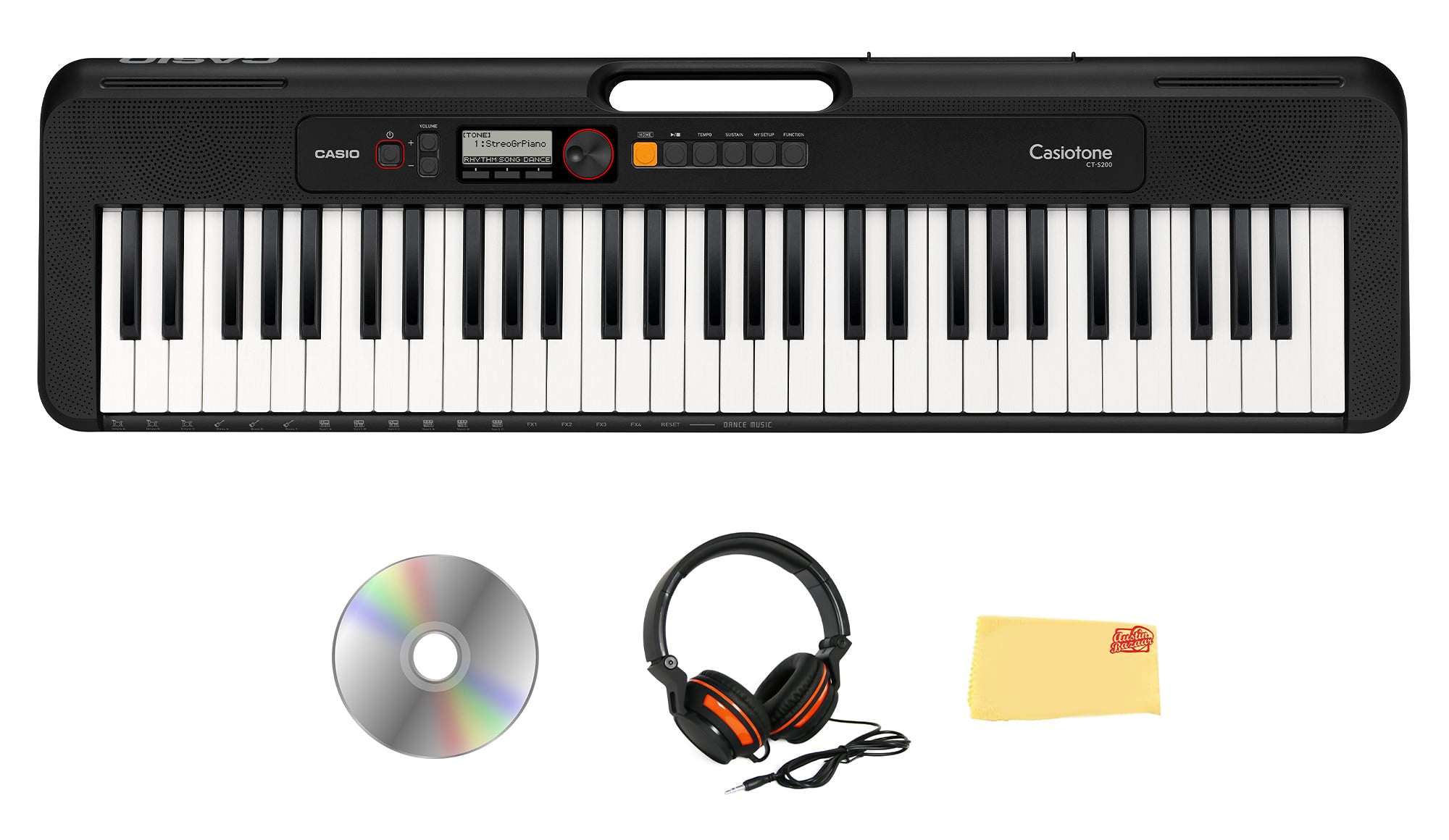 Casio CT-S200 Casiotone 61-Key Keyboard - Black w/ Headphones