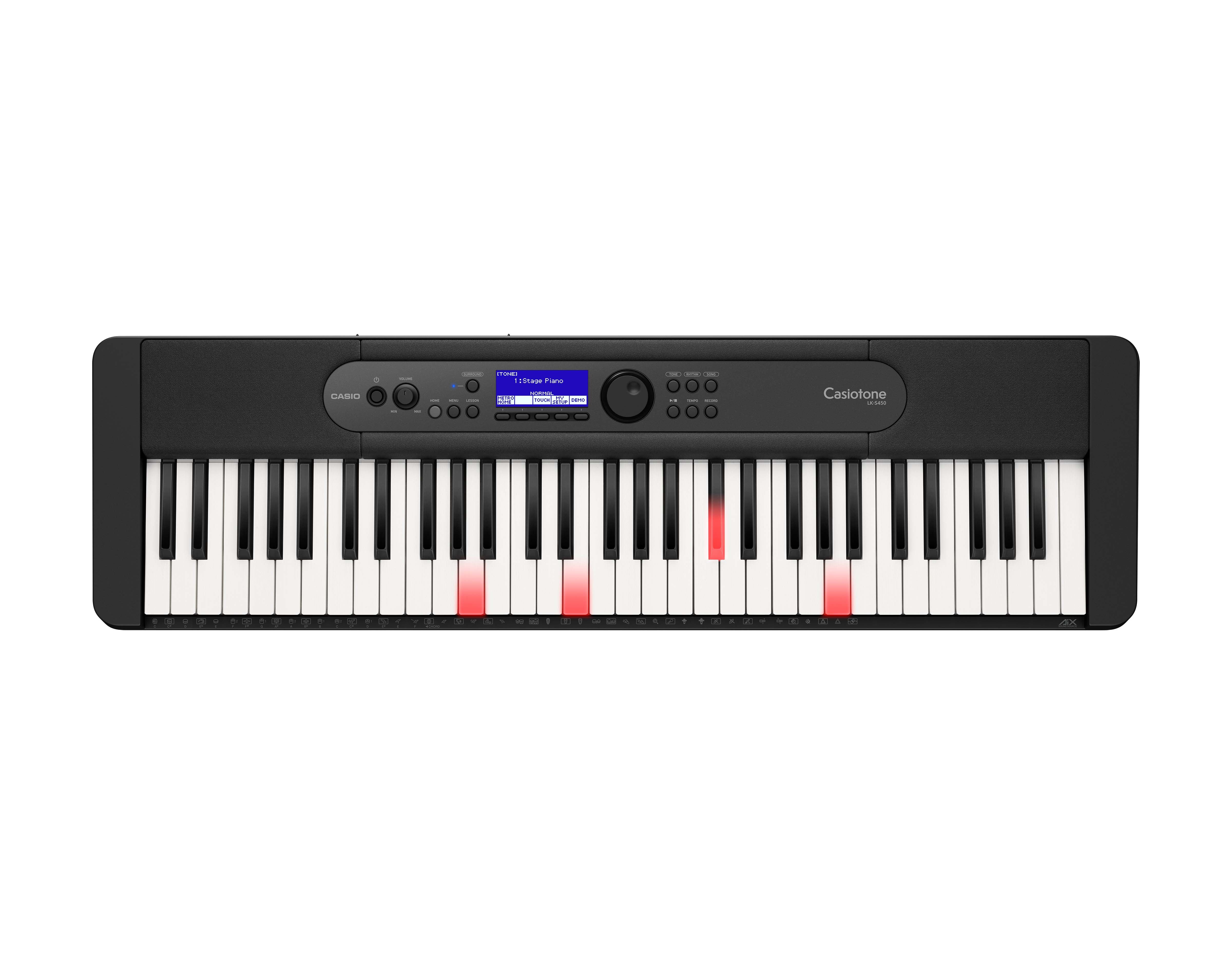 Casio LK-S450 Casiotone 61-Key Lighted-Key Keyboard w/ Adjustable Stand