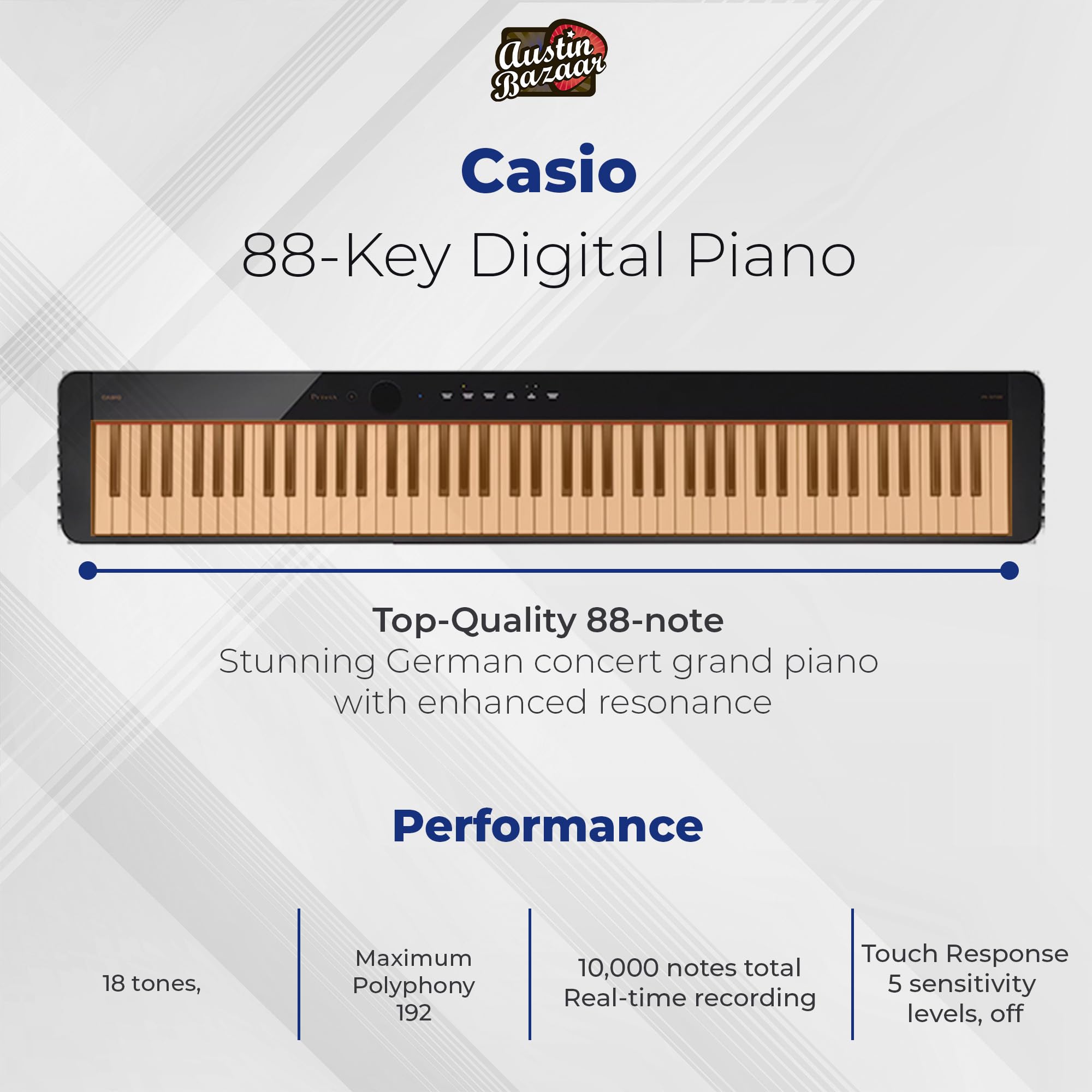 Casio PX-S1100 Privia Slim Digital Piano - Black w/ CS-68 Stand