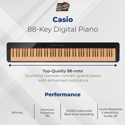Casio PX-S1100 Privia Slim Digital Piano - Black w/ CS-68 Stand