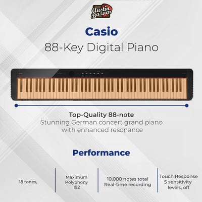 Casio PX-S1100 Privia Slim Digital Piano - Black w/ SP-34 Pedal