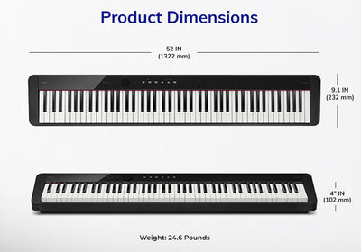 Casio PX-S1100 Privia Slim Digital Piano - Black w/ Adjustable Stand