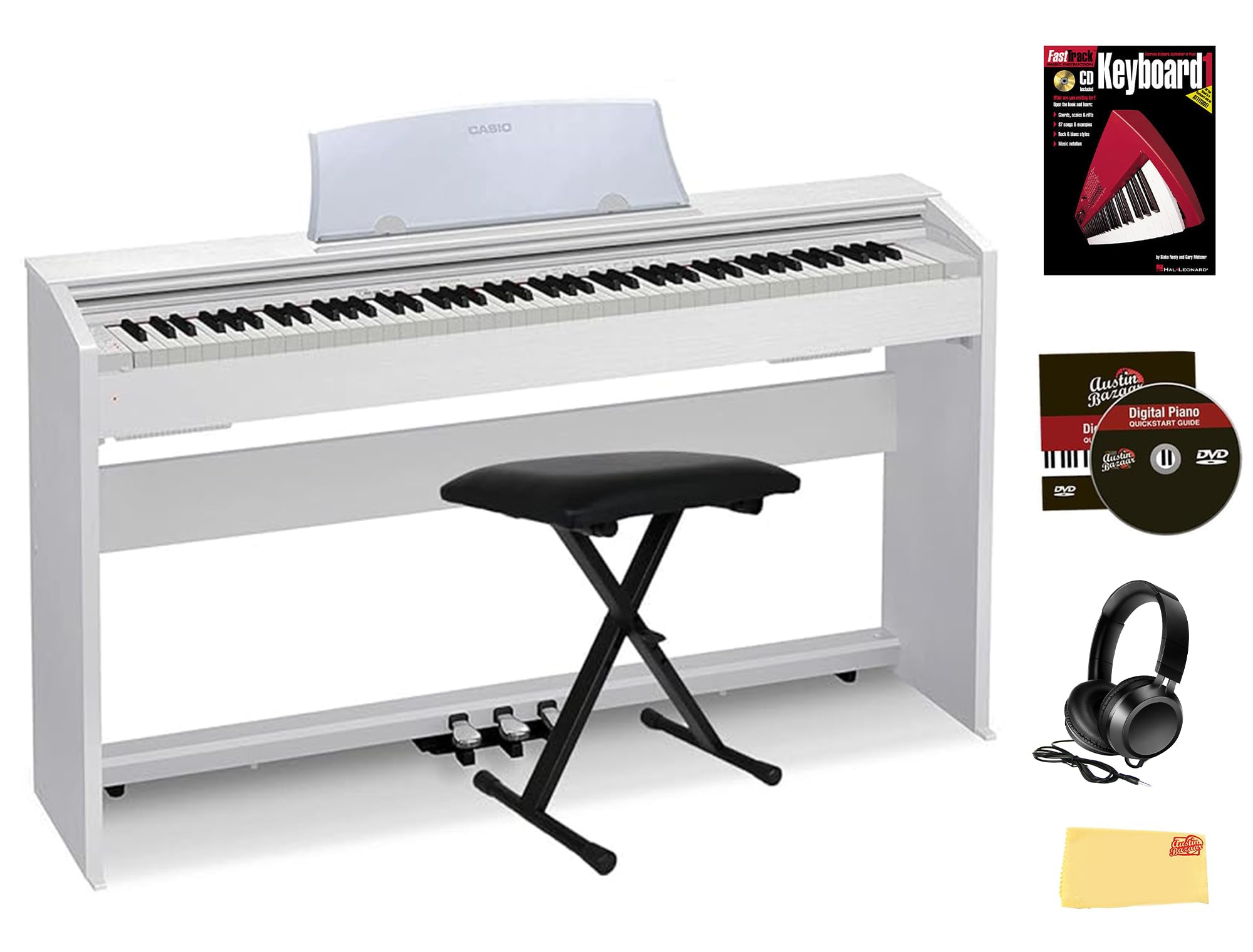 Casio PX-770 Privia Digital Piano - White w/ Adjustable Bench
