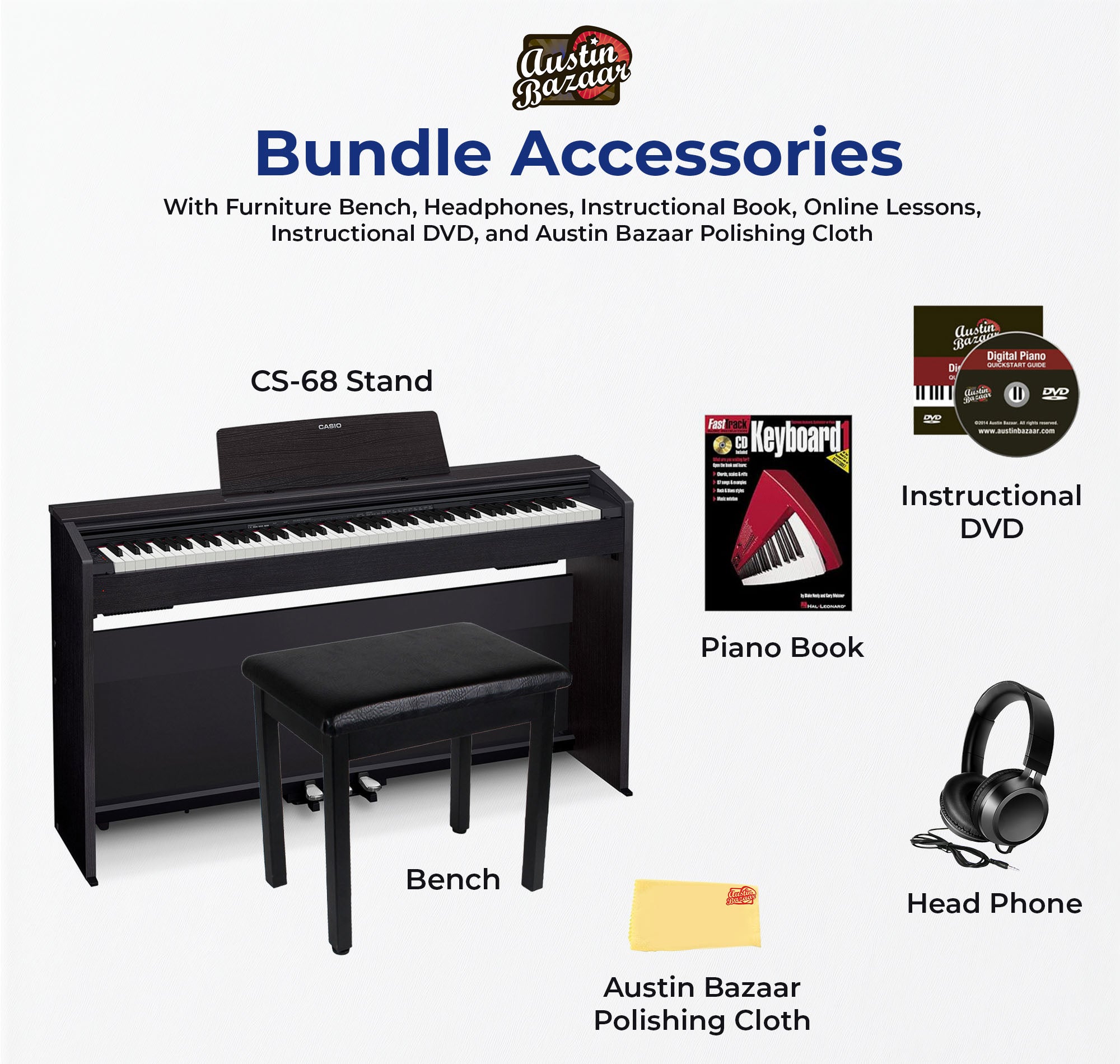 Casio PX-870 Privia Digital Piano - Black w/ Furniture Bench
