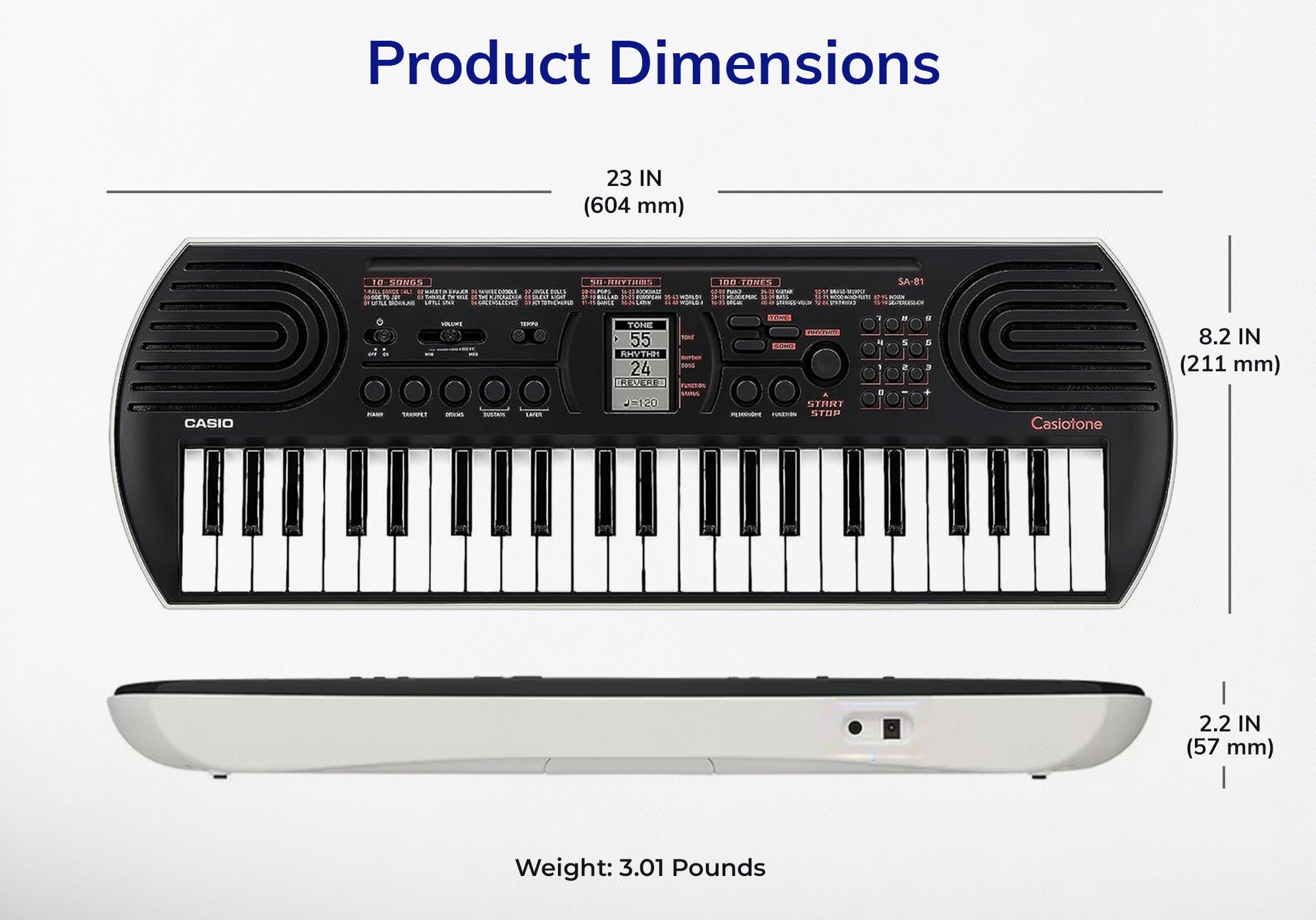 Casio SA-81 Casiotone 44-Key Mini Keyboard w/ Power Supply