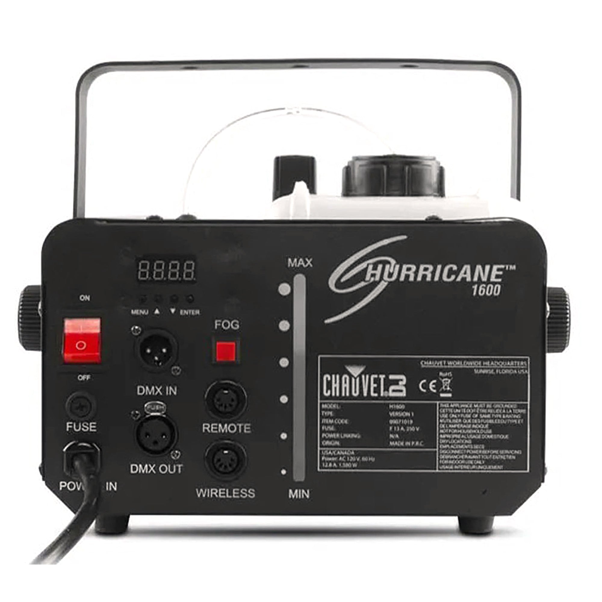 Chauvet DJ Hurricane 1600 Fog Machine w/ Haze Fluid
