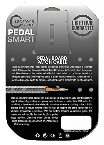 Cleartone 8-Inch Pedal Smart Pedal Board Cable, 24 AWG - 3 Pack