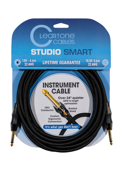 Cleartone 15-Foot Studio Smart Instrument Cable, Straight-Straight, 22 AWG - 3 Pack