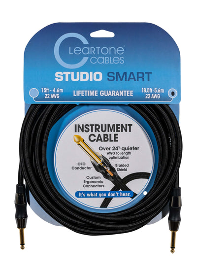 Cleartone 18.5-Foot Studio Smart Instrument Cable, Straight-Straight, 22 AWG - 2 Pack