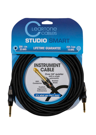 Cleartone 20-Foot Studio Smart Instrument Cable, Straight-Straight, 20 AWG - 1 Pack