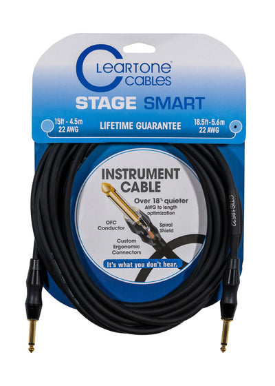 Cleartone 18.5-Foot Stage Smart Instrument Cable, Straight-Straight, 22 AWG - 2 Pack