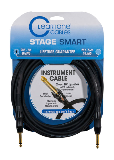 Cleartone 20-Foot Stage Smart Instrument Cable, Straight-Straight, 20 AWG - 2 Pack