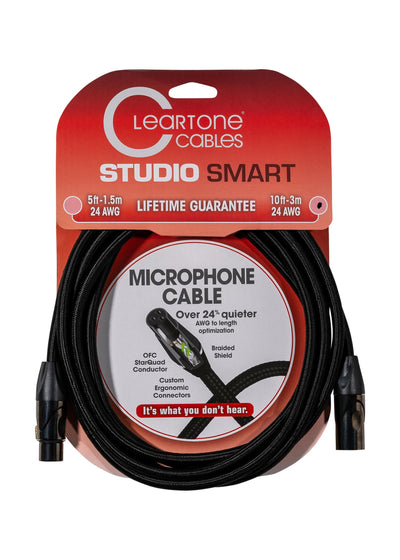 Cleartone 10-Foot Studio Smart Microphone Cable, 24 AWG - 3 Pack
