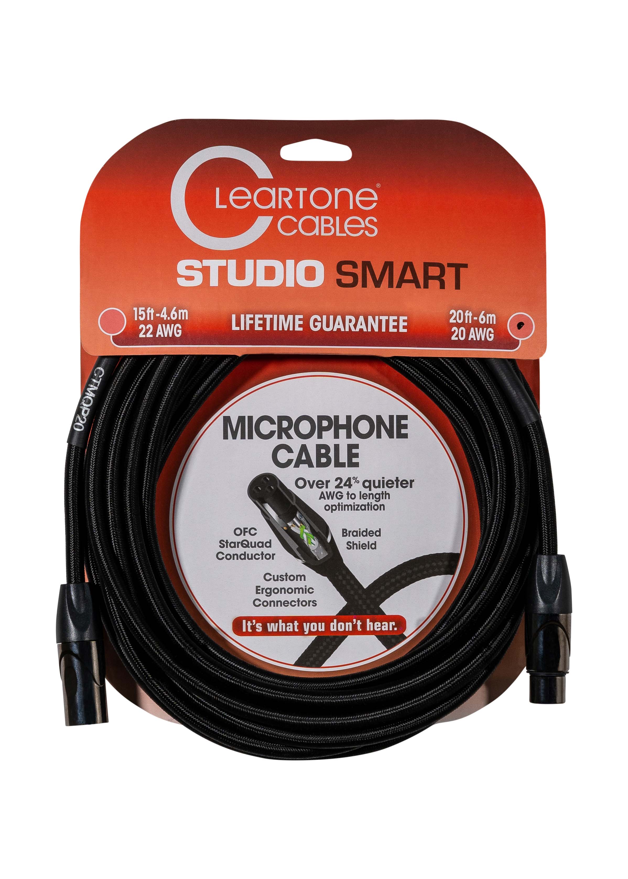 Cleartone 20-Foot Studio Smart Microphone Cable, 20 AWG - 3 Pack