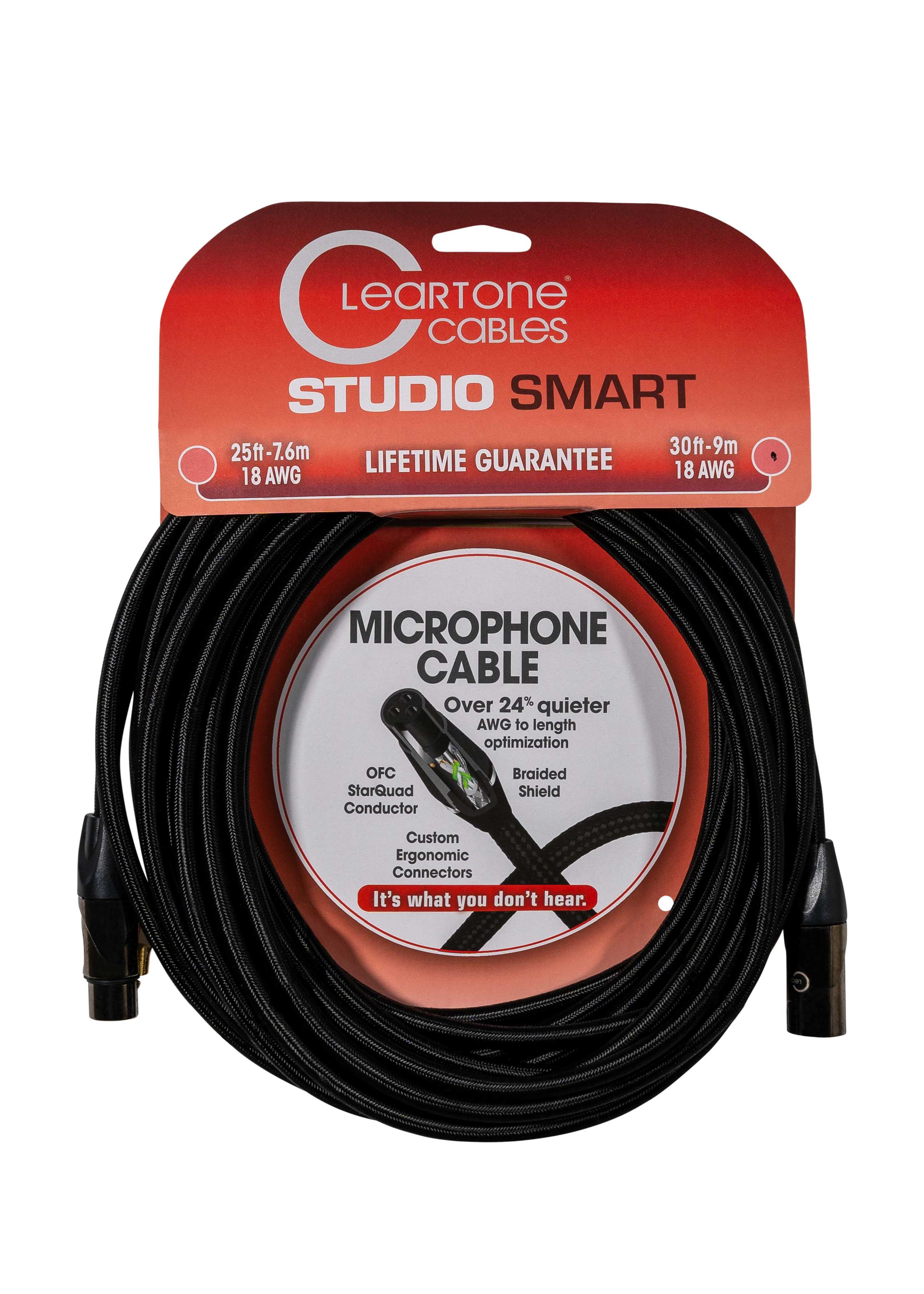 Cleartone 10-Foot Stage Smart Microphone Cable, 24 AWG - 3 Pack