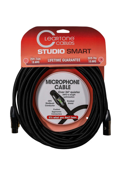 Cleartone 10-Foot Stage Smart Microphone Cable, 24 AWG - 3 Pack