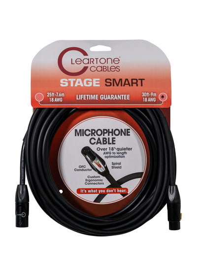 Cleartone 30-Foot Stage Smart Microphone Cable, 18 AWG - 3 Pack