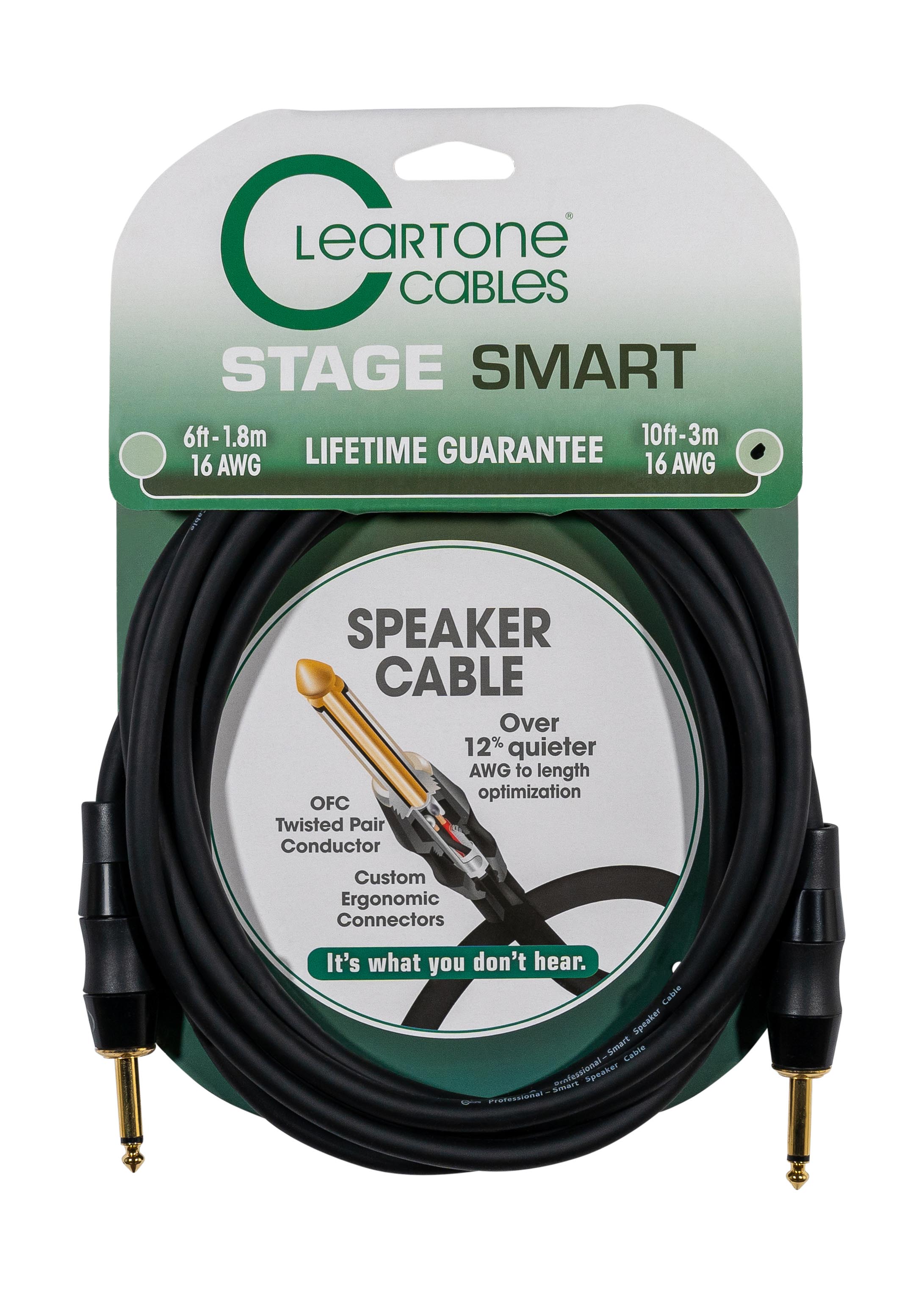 Cleartone 10-Foot Stage Smart Speaker Cable, 16 AWG - 2 Pack