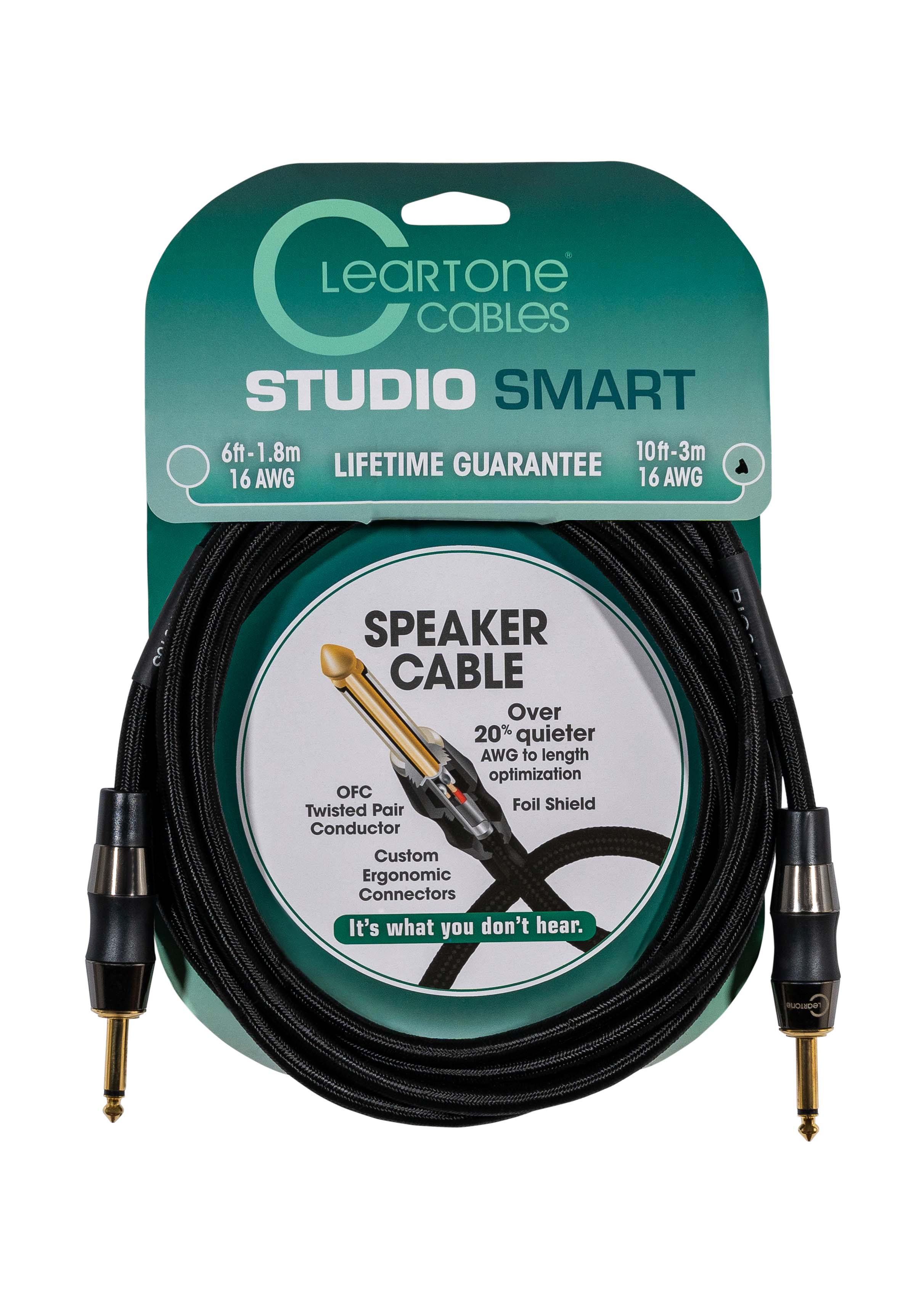 Cleartone 10-Foot Studio Smart Speaker Cable, 16 AWG - 2 Pack