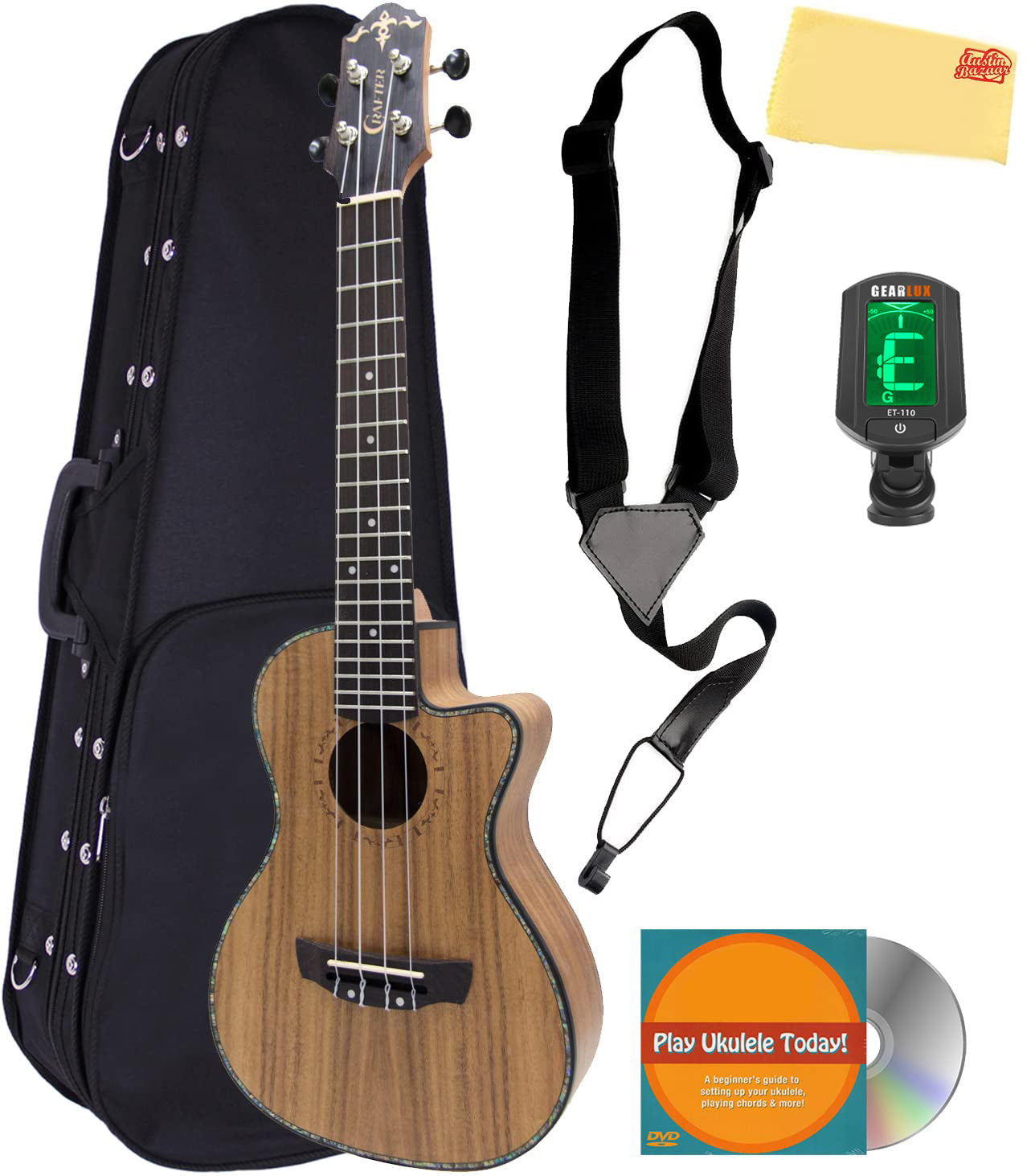 Crafter UC-250C Koa Concert Ukulele w/ Hard Case