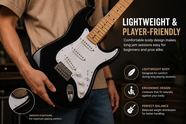 Smooth Playability with Rosewood Fretboard:  Ex...