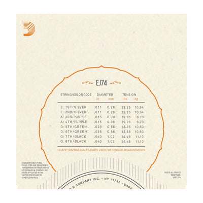 D'Addario EJ74 Mandolin Strings, Phosphor Bronze, Medium, 11-40