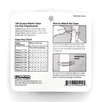 Dunlop 70F Elastic Guitar Capo - Flat Strap