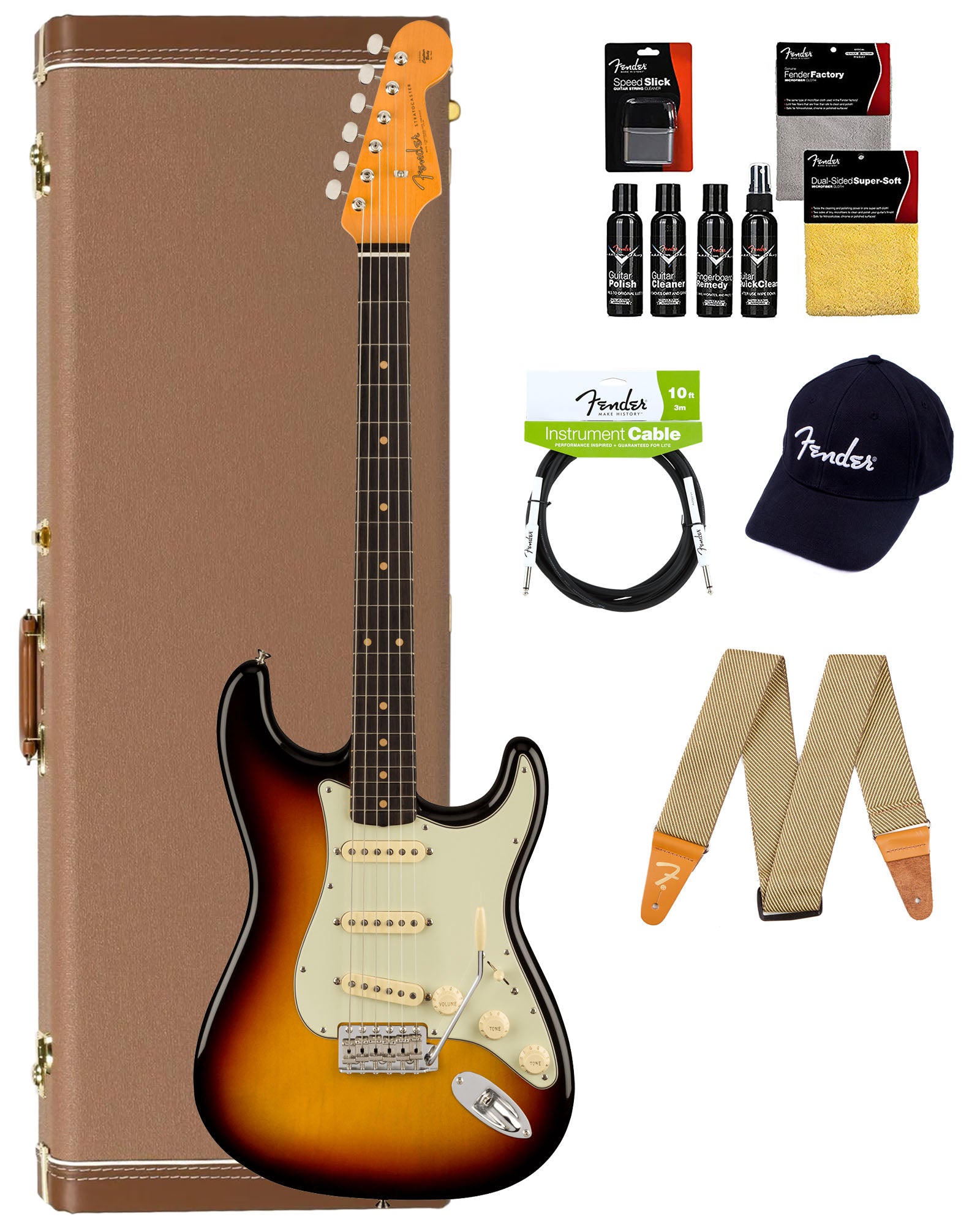 Fender American Vintage II 1961 Stratocaster - 3-Color Sunburst w/ Cleaning Kit