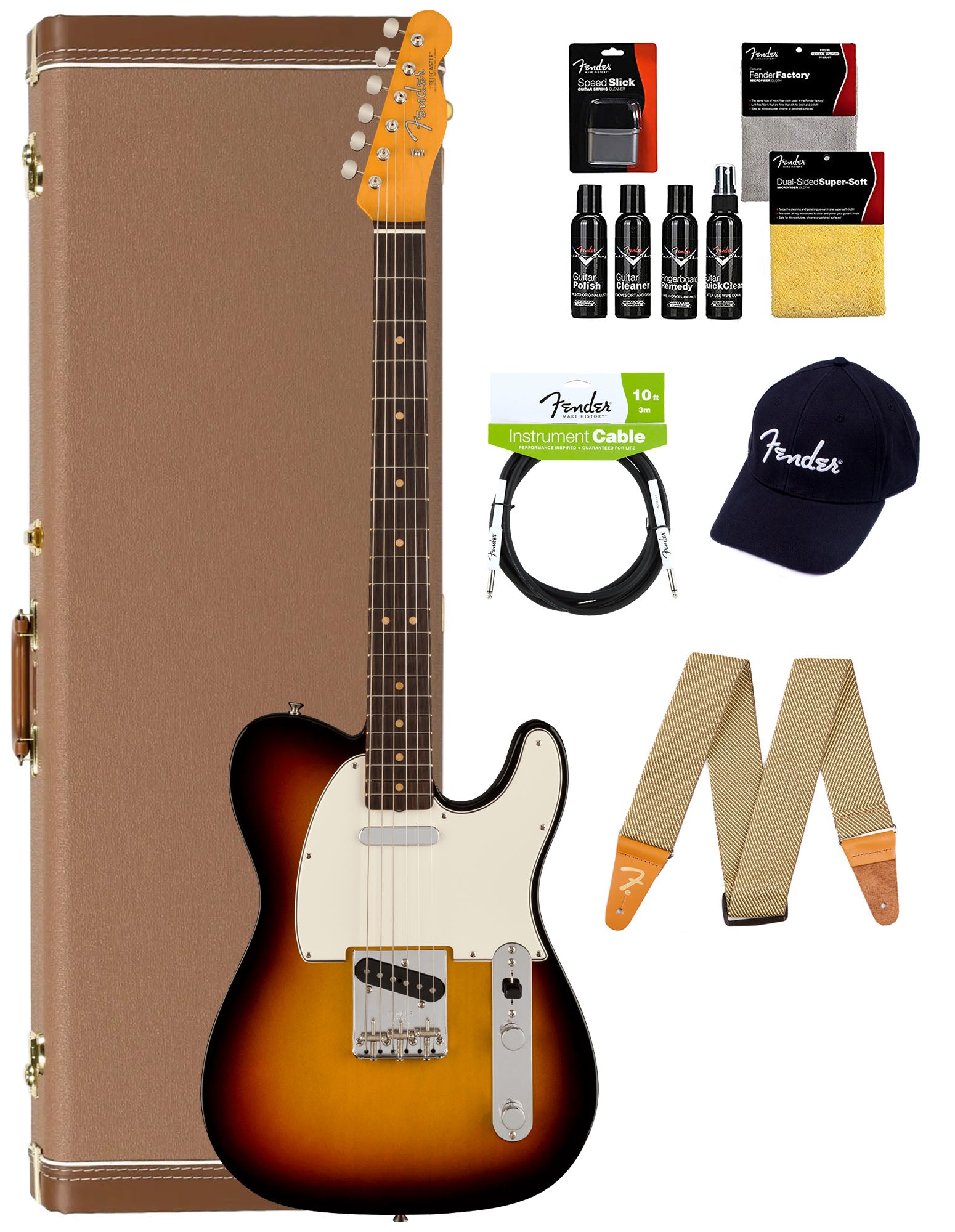 Fender American Vintage II 1963 Telecaster - 3-Color Sunburst w/ Cleaning Kit
