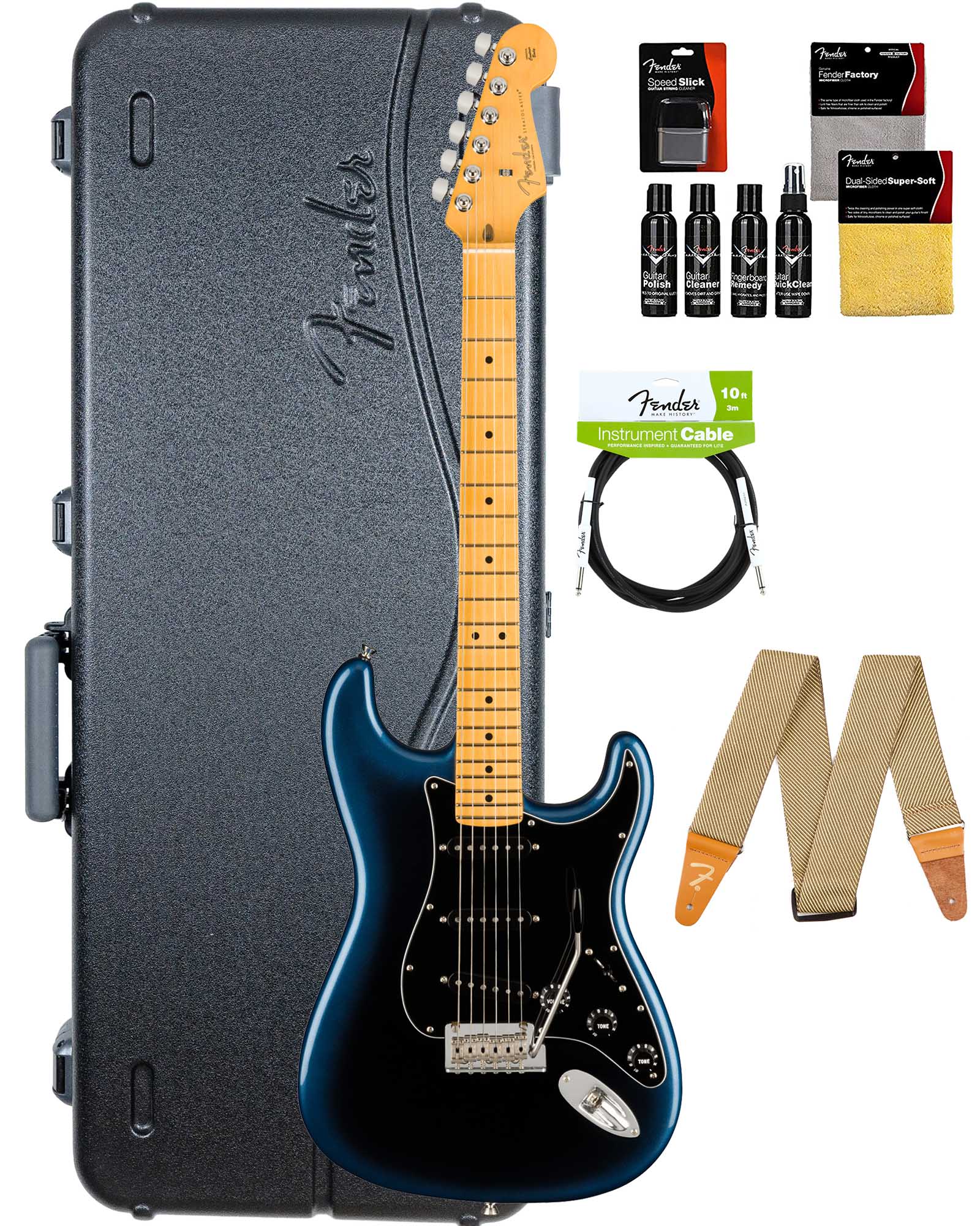 Fender American Professional II Stratocaster, Maple - Dark Night w/ Cleaning Kit