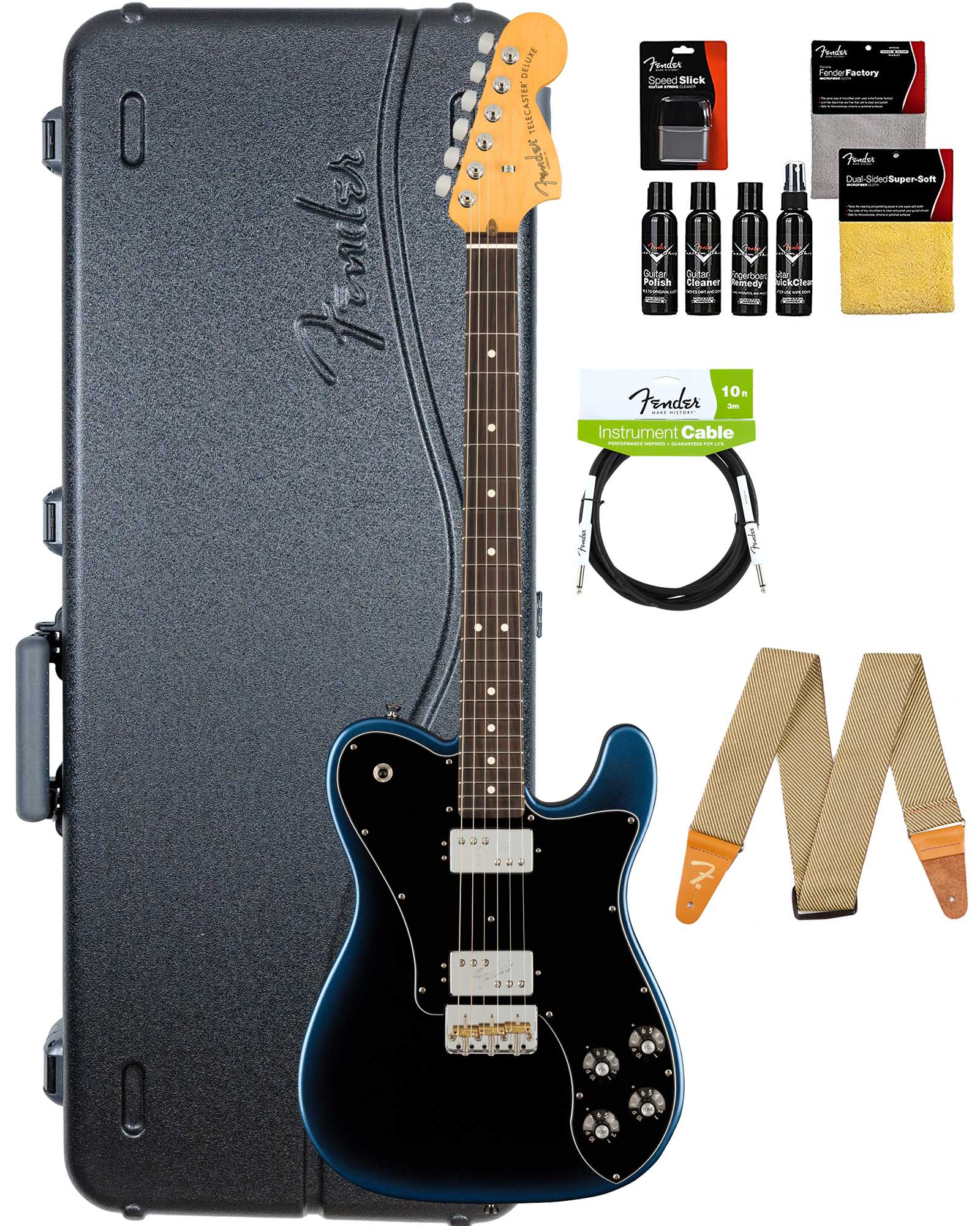 Fender American Professional II Telecaster Deluxe - Dark Night w/ Cleaning Kit