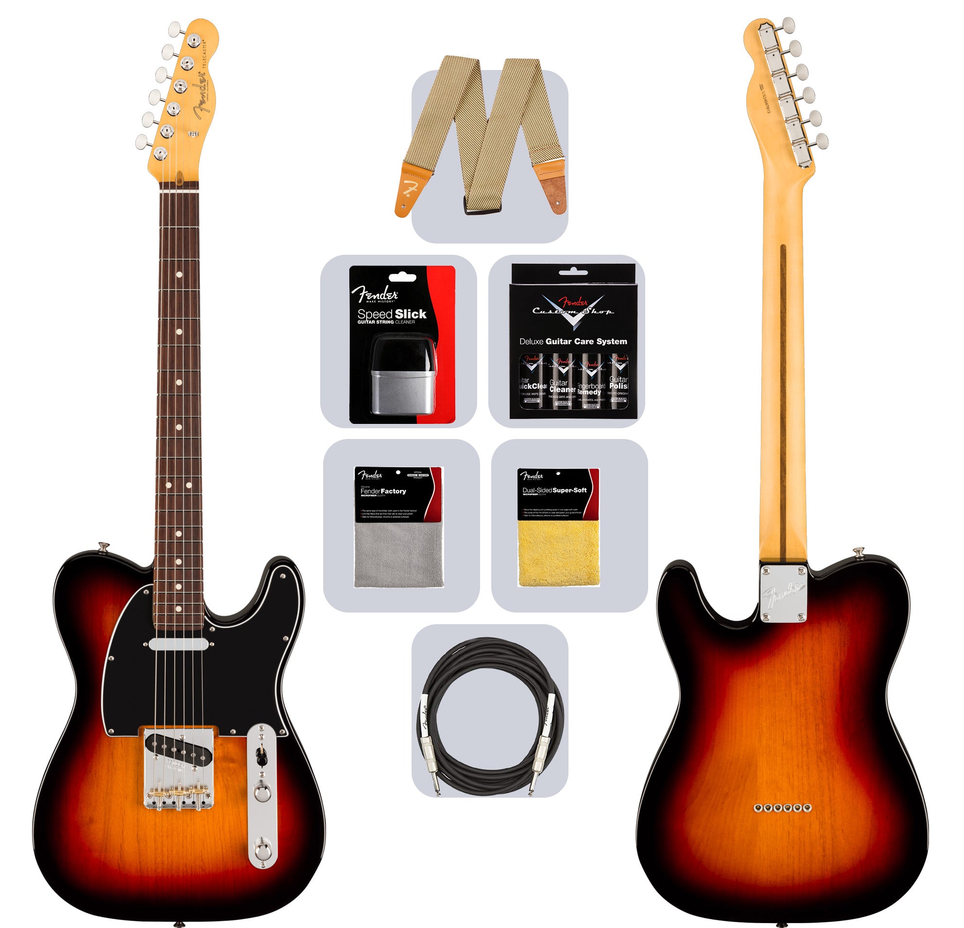 Fender American Professional Classic Telecaster - 3-Color Sunburst w/ Cleaning Kit