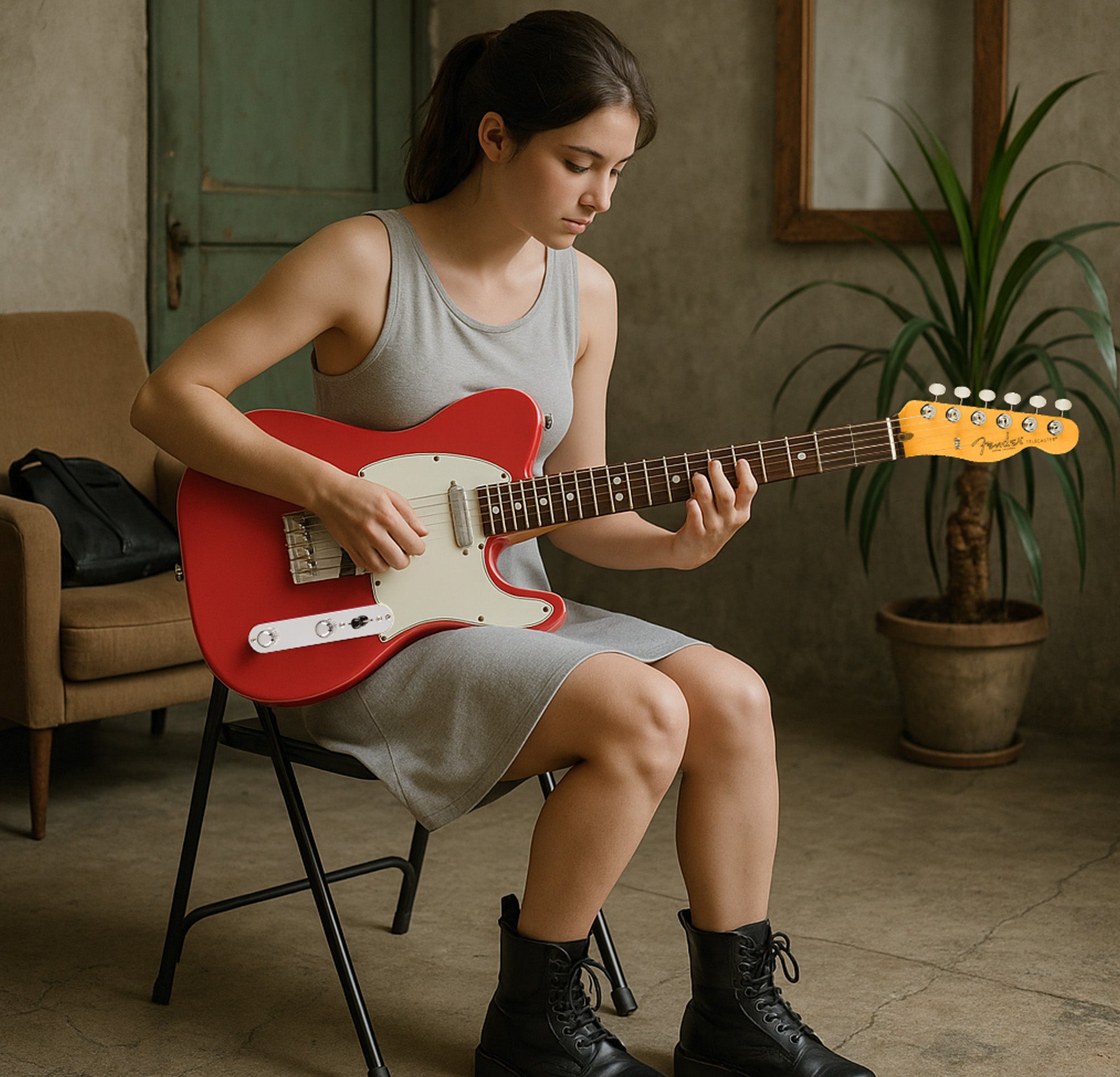Fender American Professional Classic Telecaster - Faded Dakota Red