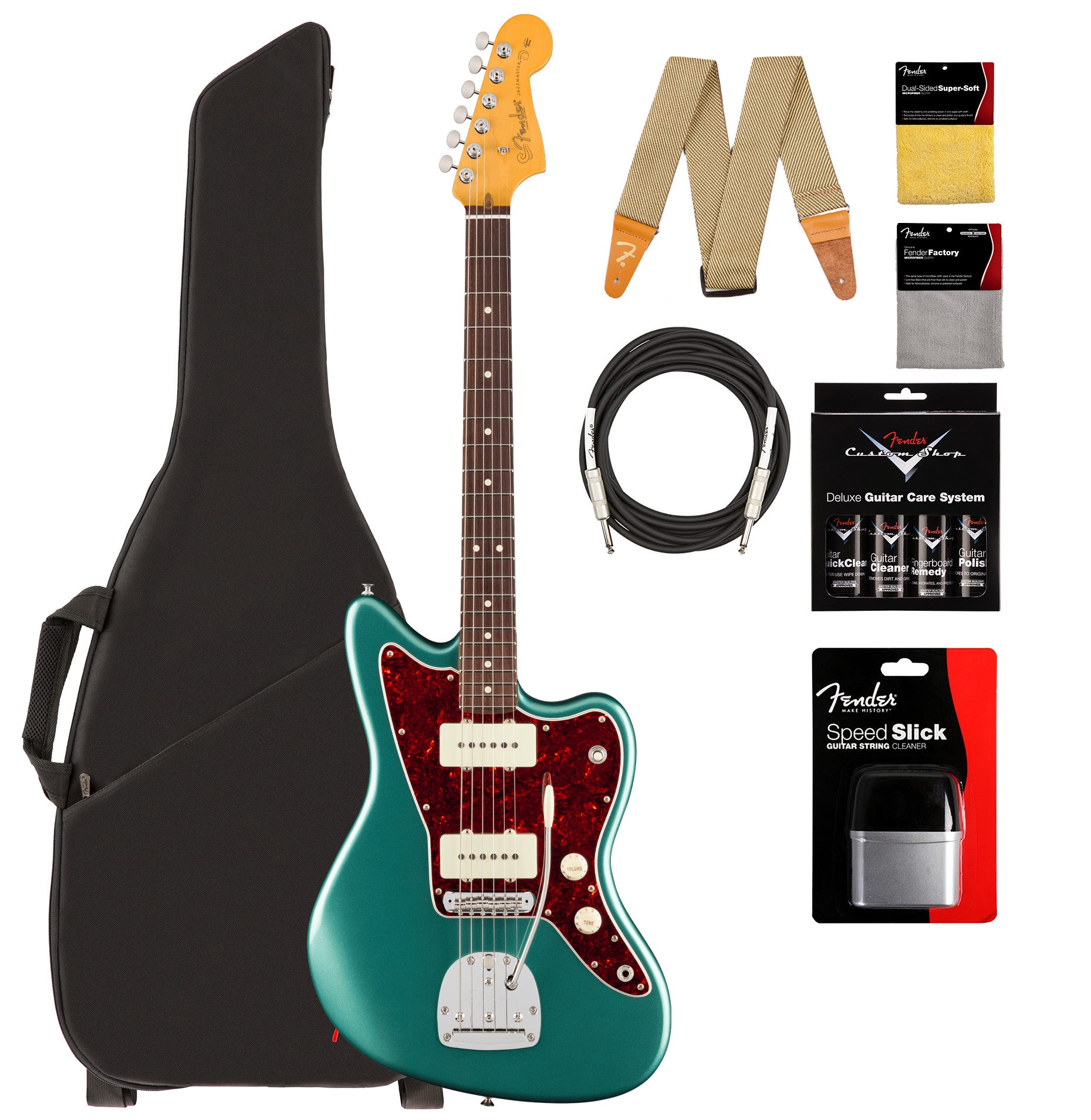 Fender American Professional Classic Jazzmaster - Faded Sherwood Green Metallic w/ Cleaning Kit