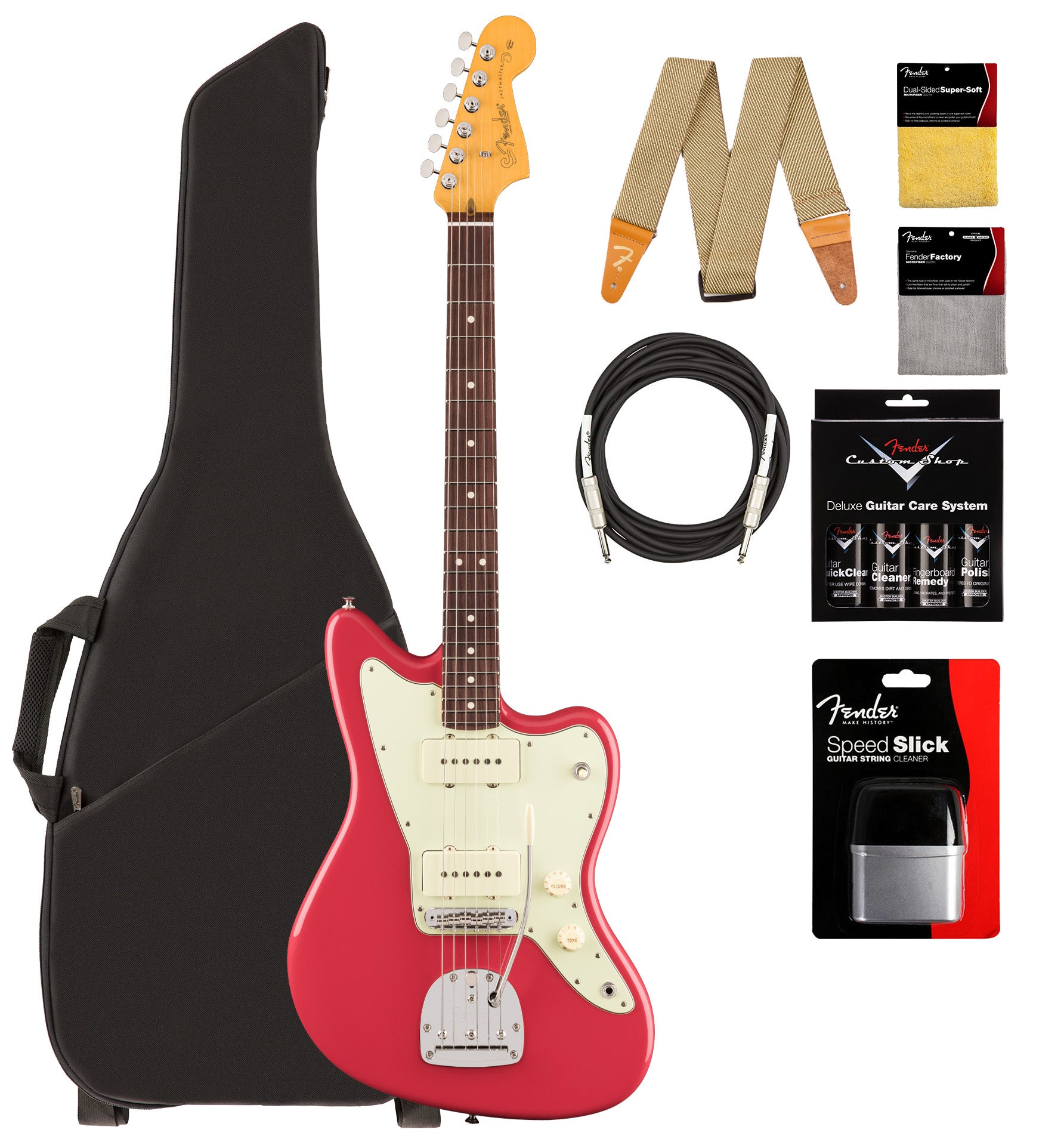 Fender American Professional Classic Jazzmaster - Faded Dakota Red w/ Cleaning Kit