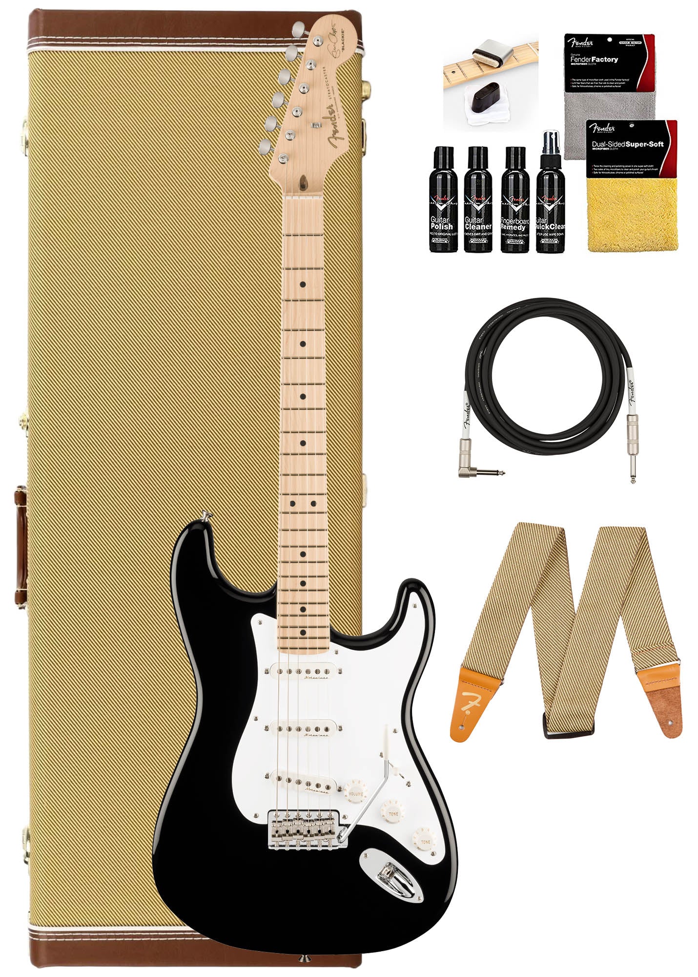 Fender Eric Clapton Stratocaster - Black w/ Guitar Cleaning Kit ...