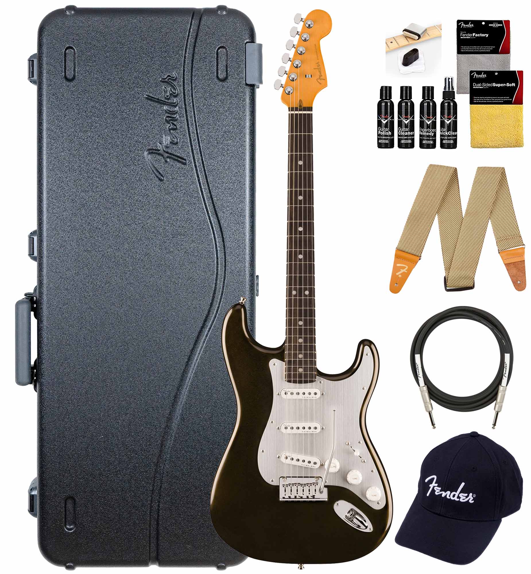 Fender American Ultra II Stratocaster - Texas Tea w/ Guitar Cleaning Kit