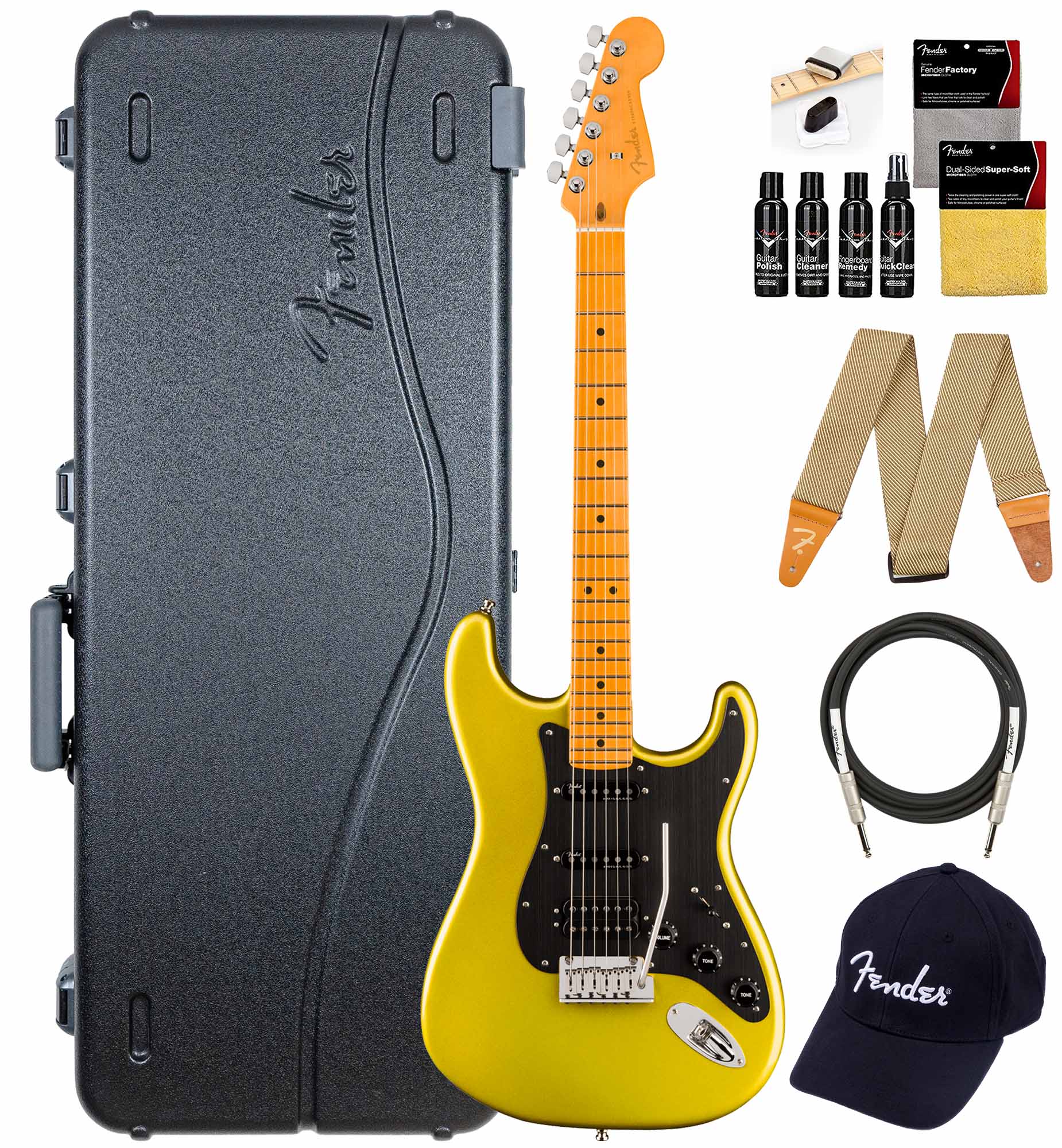 Fender American Ultra II Stratocaster HSS - Solar Flare w/ Guitar Cleaning Kit