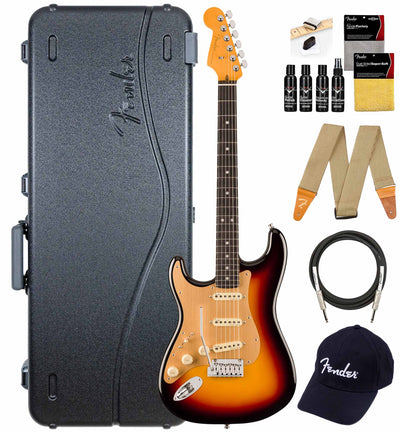 Fender American Ultra II Stratocaster, Left Handed - Ultraburst w/ Guitar Cleaning Kit