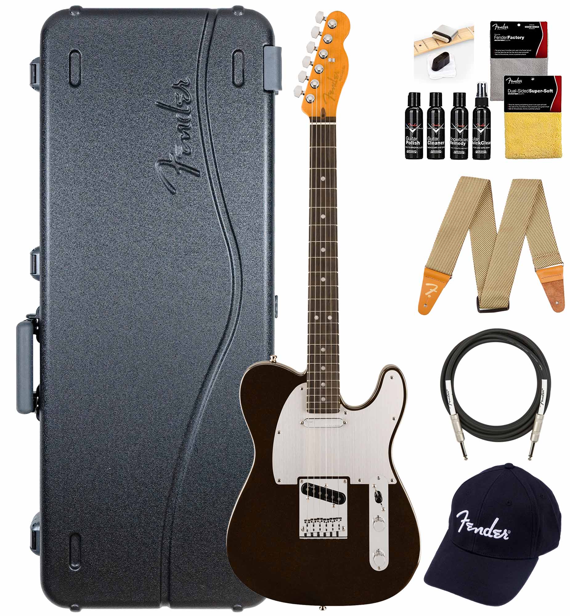 Fender American Ultra II Telecaster - Texas Tea w/ Guitar Cleaning Kit
