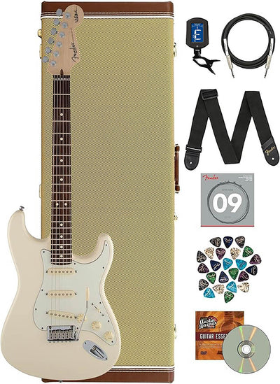 Fender Jeff Beck Stratocaster - Olympic White w/ Tweed Hard Case