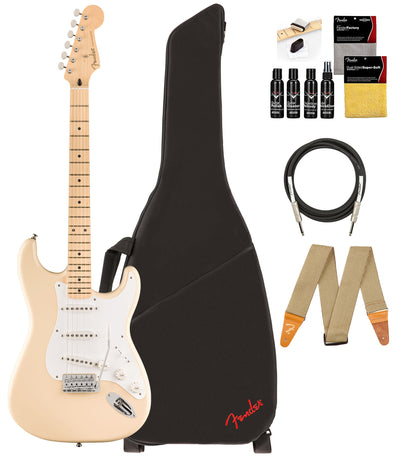 Fender Jimmie Vaughan Tex Mex Stratocaster - Olympic White w/ Guitar Cleaning Kit