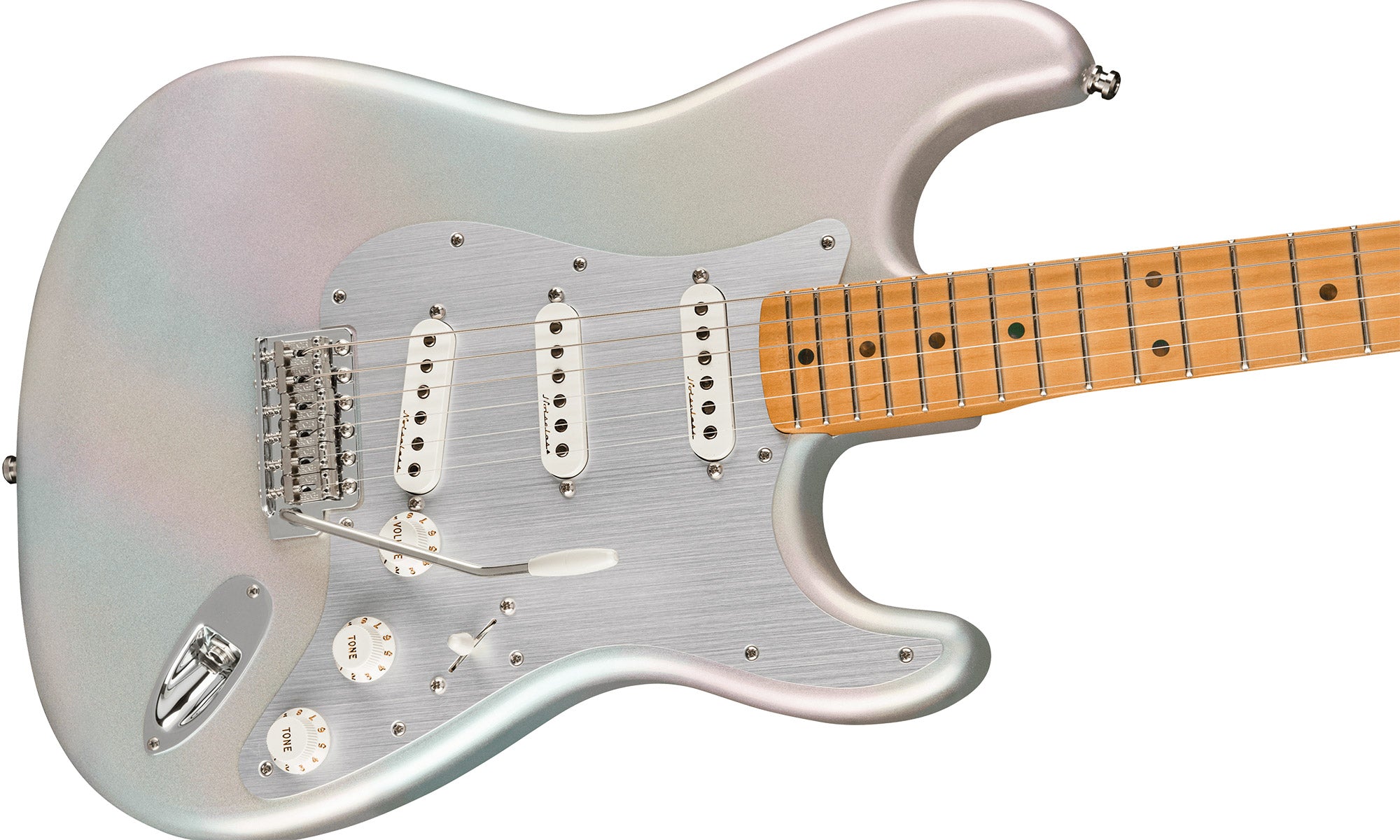 Fender H.E.R. Stratocaster - Chrome Glow w/ Instrument Cable