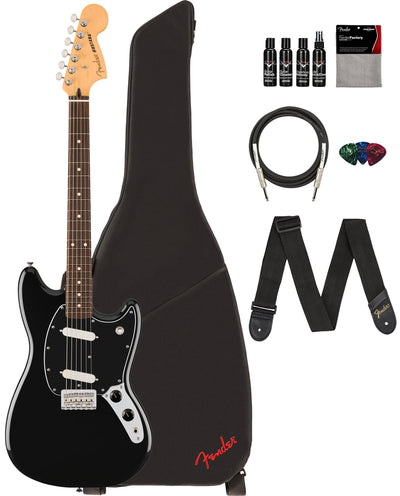 Fender Player II Mustang - Black w/ Cleaning Kit