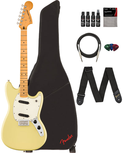 Fender Player II Mustang - Hialeah Yellow w/ Cleaning Kit
