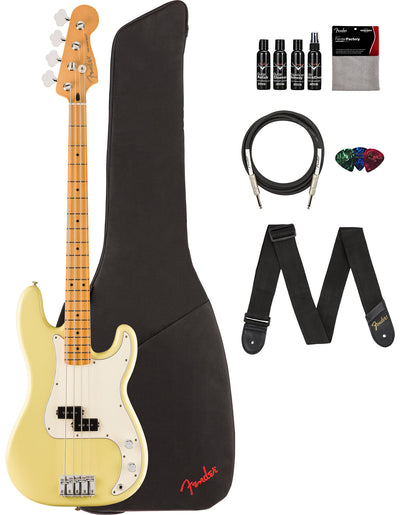 Fender Player II Precision Bass - Hialeah Yellow w/ Cleaning Kit