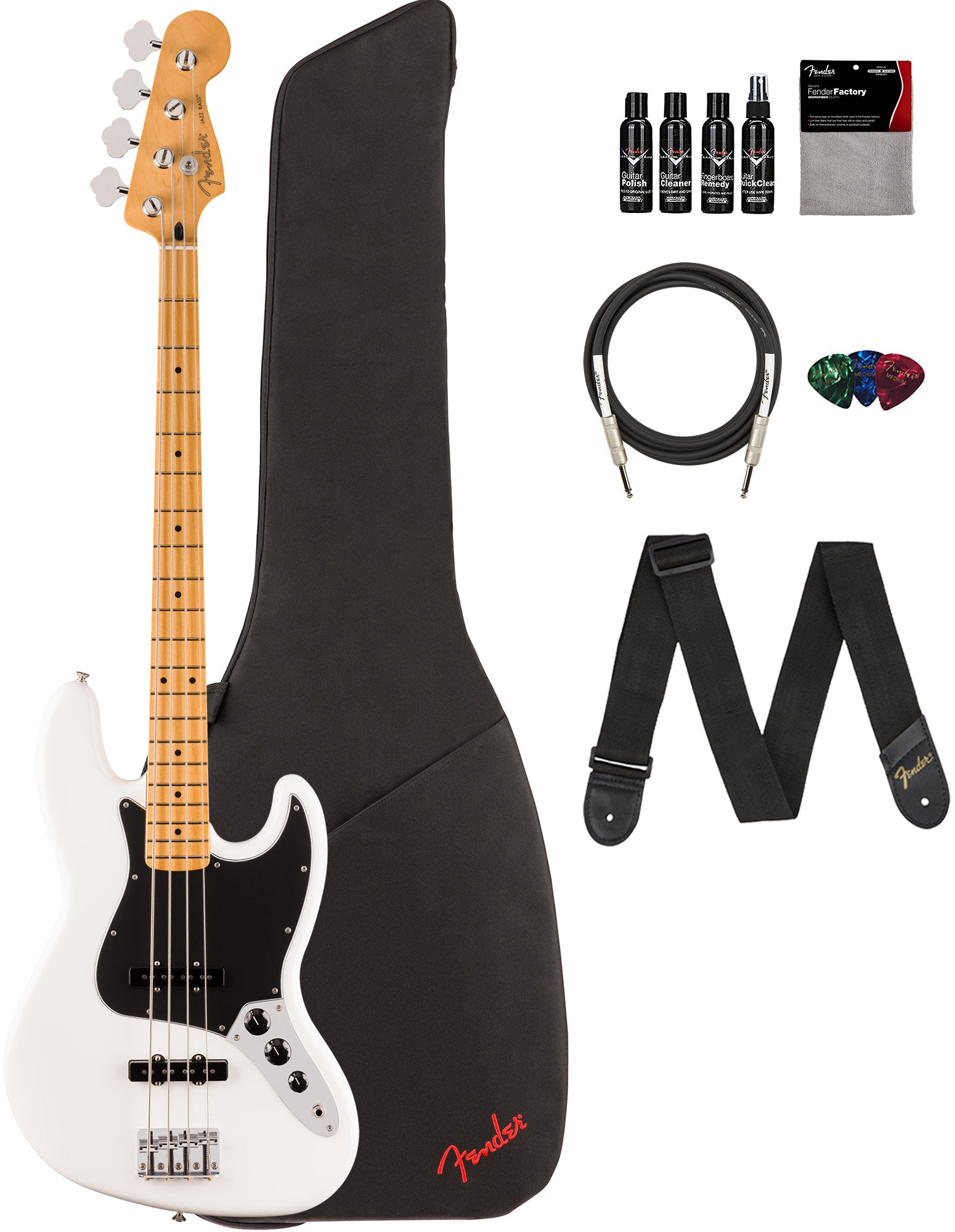 Fender Player II Jazz Bass - Polar White w/ Cleaning Kit