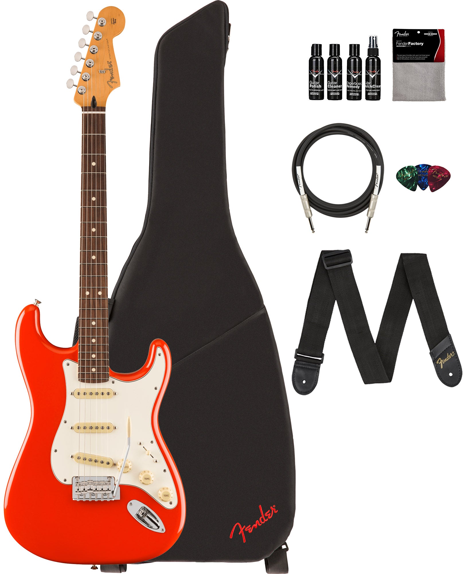 Fender Player II Stratocaster - Coral Red w/ Cleaning Kit
