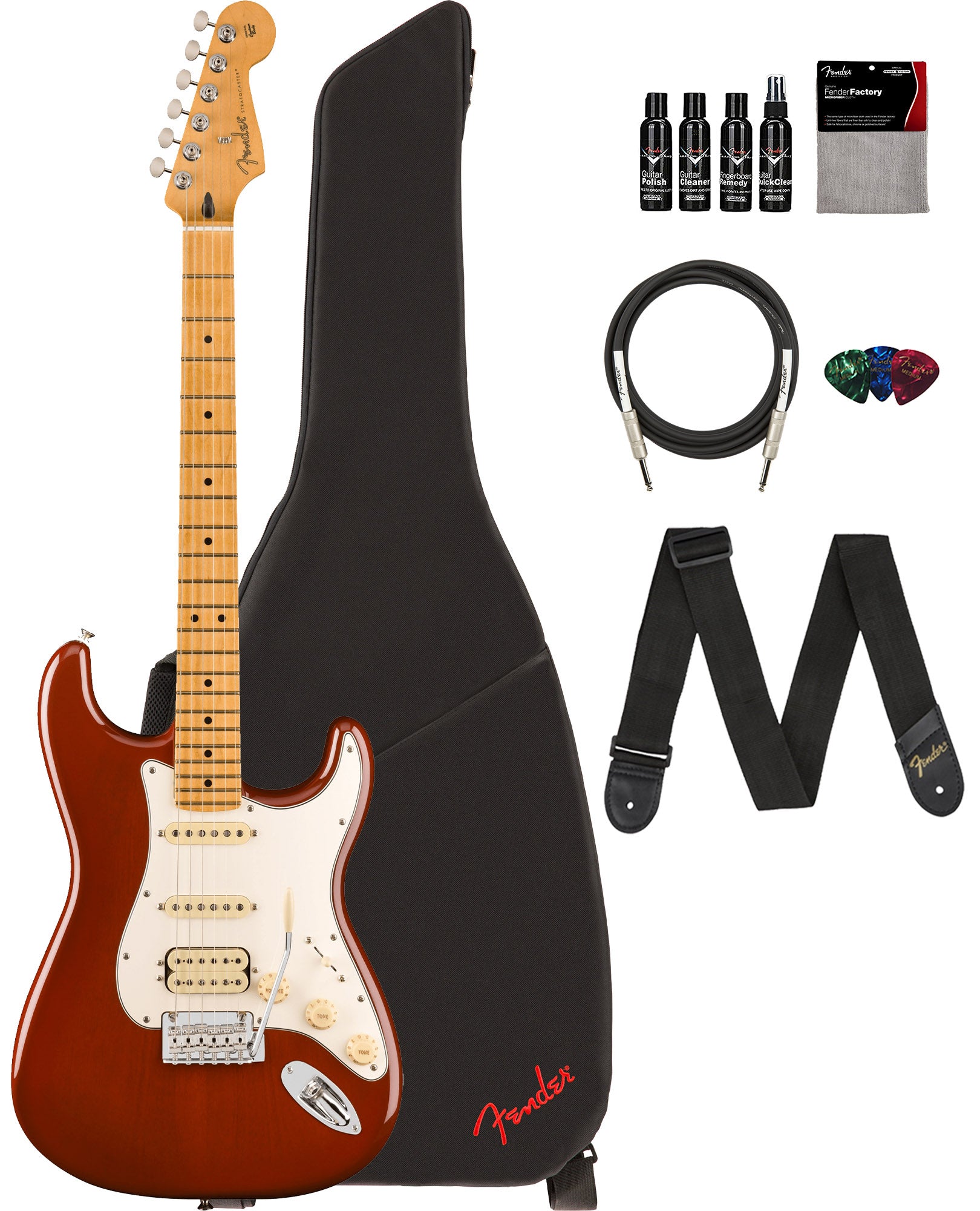 Fender Player II Stratocaster HSS - Transparent Mocha Burst w/ Cleaning Kit