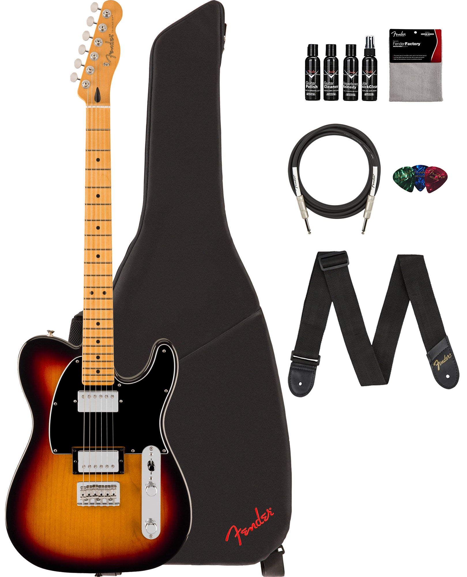 Fender Player II Telecaster HH - 3-Color Sunburst w/ Cleaning Kit